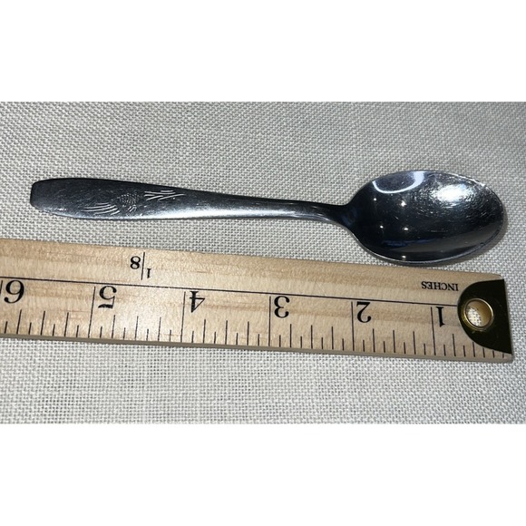 3 Vintage Stainless Spoons by Wallace PINEHURST PINECONE DESIGN MCM Eames Era - Picture 3 of 5